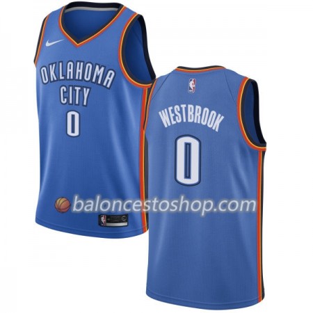 Camiseta Hombre NBA Oklahoma City Thunder Russell Westbrook 0 Nike 2017-18 Azul Swingman